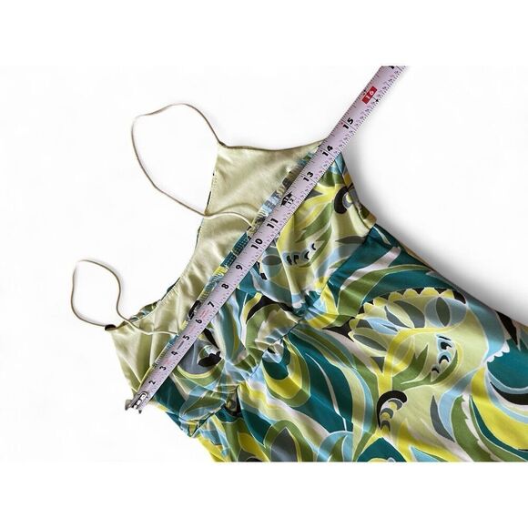 No Commitment Mesh Mini Dress Vintage Inspired Groovy Print Sleeveless Stretch L - Picture 6 of 8